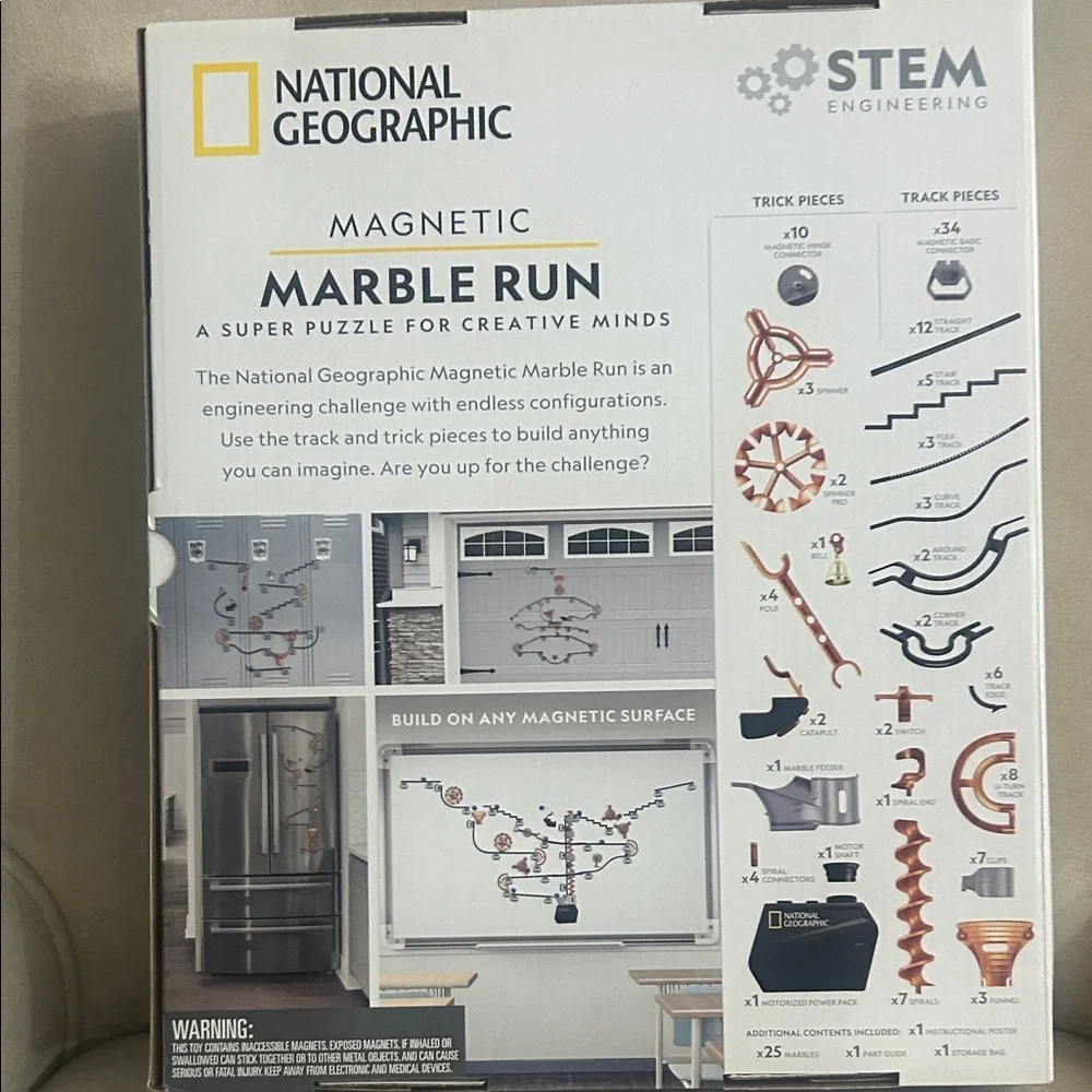 National Geographic Magnetic Marble Run with Blue and Copper Accents